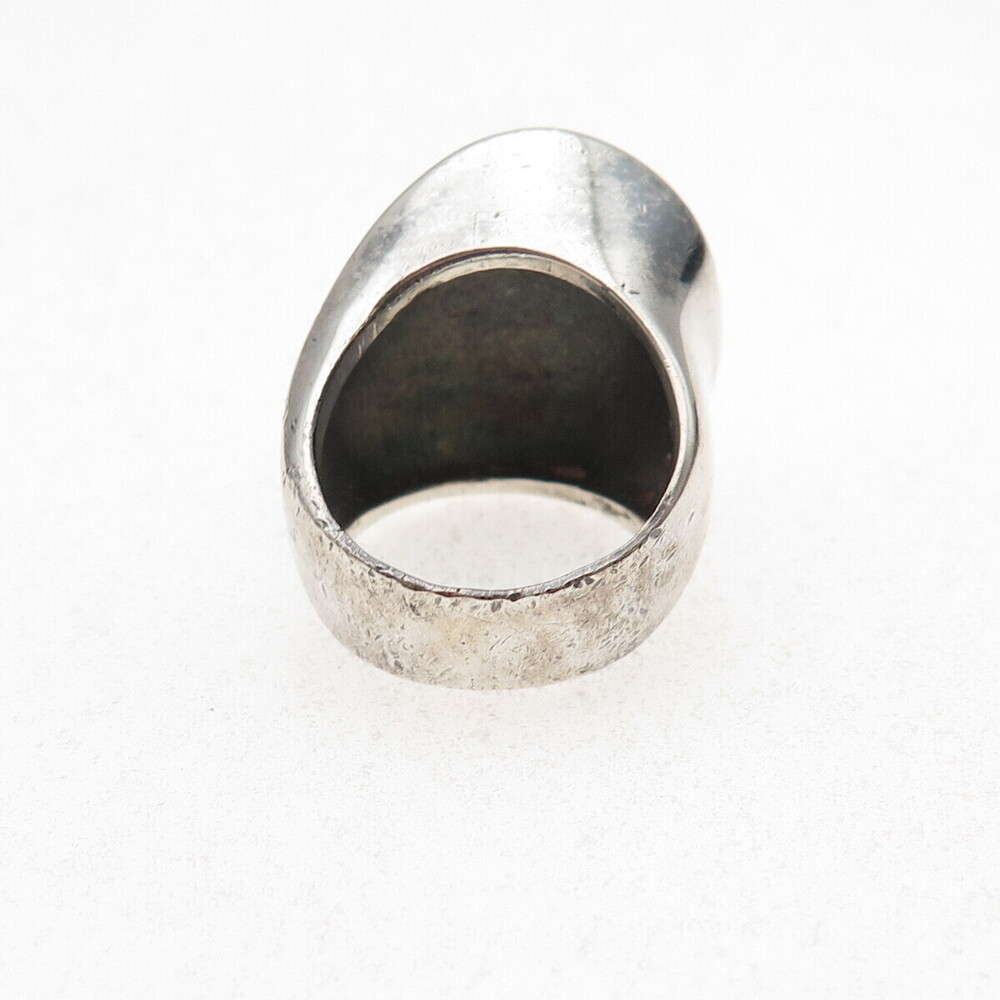 925 Sterling Silver Vintage Mexico Modernist Oxidized Ring Size 5.5 - Picture 5 of 9